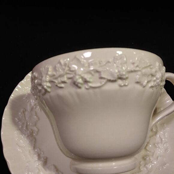 1 Wedgwood Cup n Saucer Set Cream on Cream Color - Picture 3 of 13